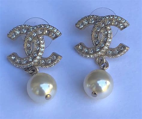 faux chanel pearl earrings|Chanel pearl drop earrings price.